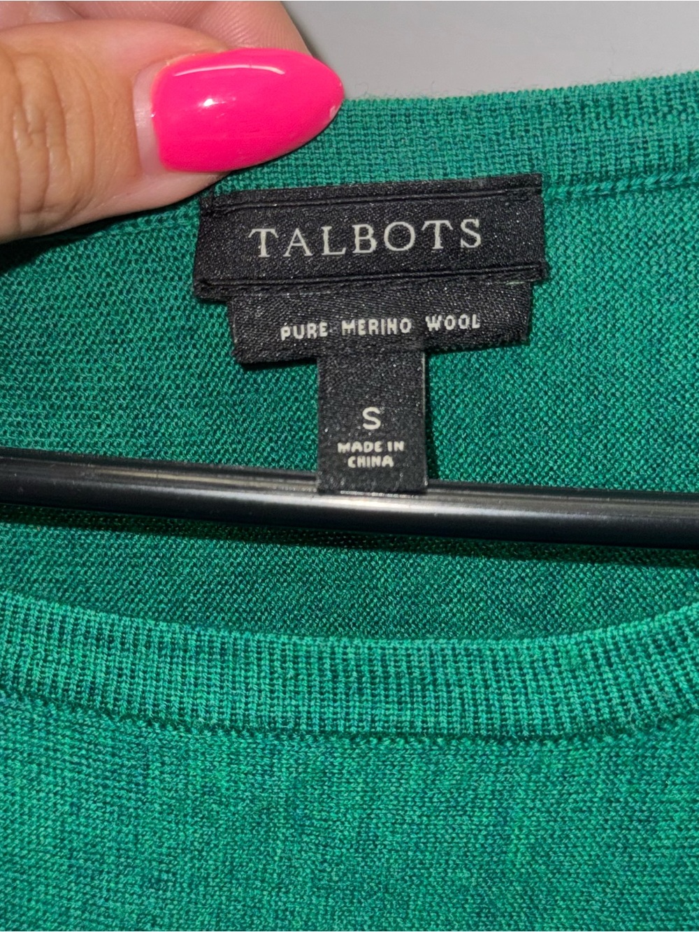 Talbots Emerald Green Merino Wool Crewneck Sweater - Picture 2 of 5